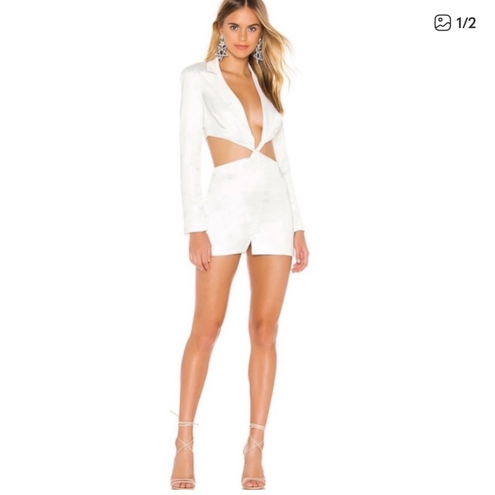 superdown White Cutout Mini Dress